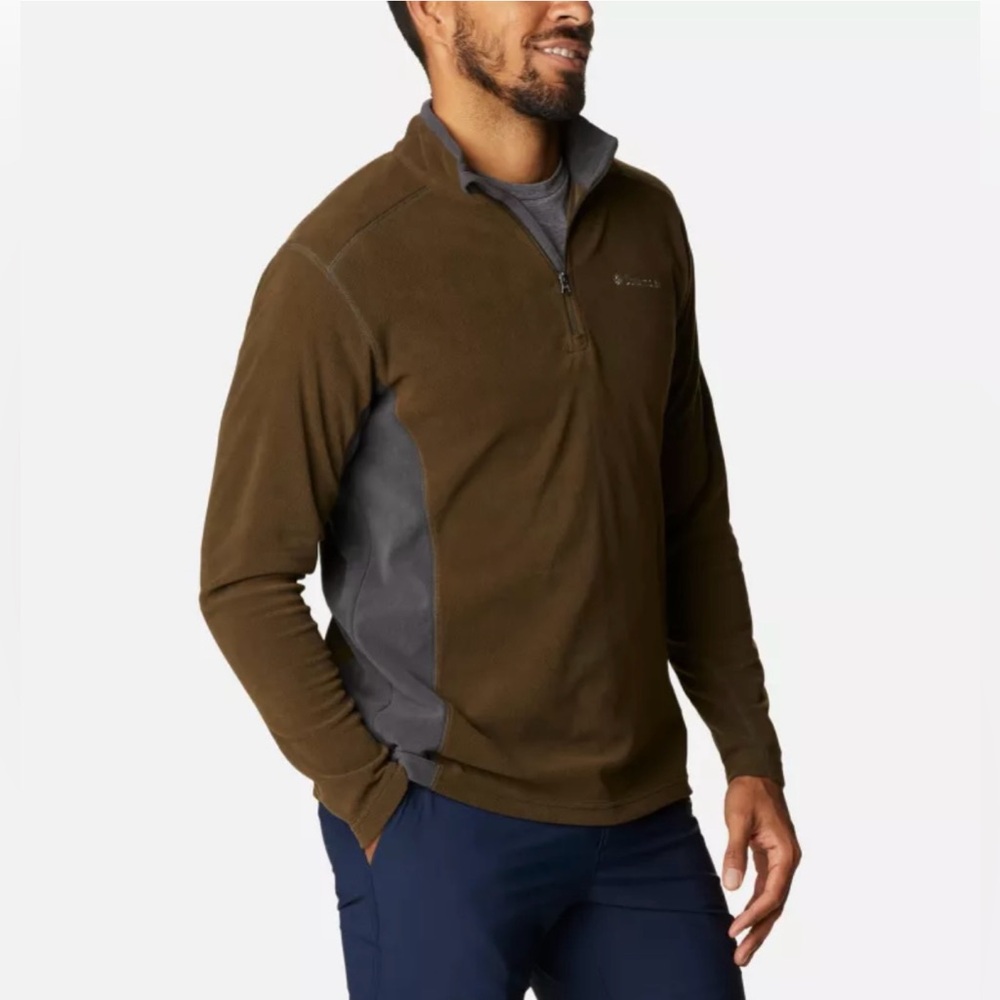 Columbia Klamath Range II Half Zip Fleece Olive Green/Shark Grey Size XXL